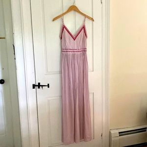 Pink and White Maxi Dress
